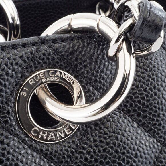 Chanel Caviar GST Chain Tote Bag A50955 Black / Silver Hardware - COA included - Picture 9 of 12